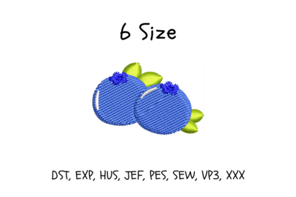Blueberries Embroidery Design