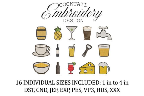 Cocktail Drink Mini Embroidery Design Review