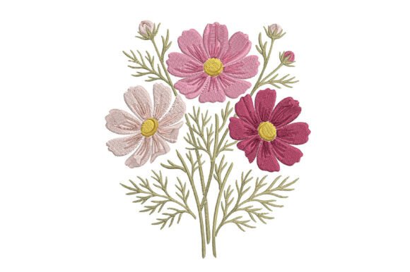 Cosmos Floral Embroidery Design: A Designer’s Review for Boutique Apparel