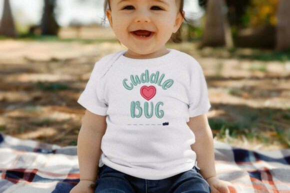 Cuddle Bug and Heart Applique Embroidery