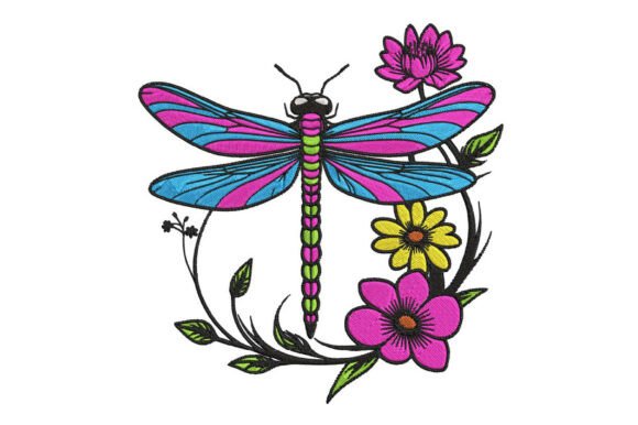 Dragonfly Embroidery with Flowers: A Delicate Touch for Meaningful Handmade Gifts