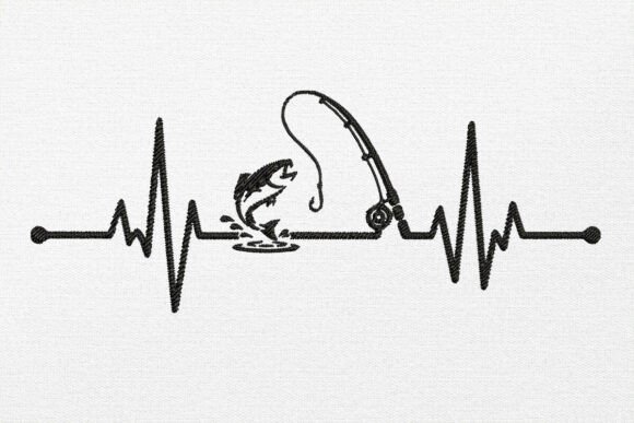 Heartbeat Embroidery Fishing Design Review for Etsy Sellers