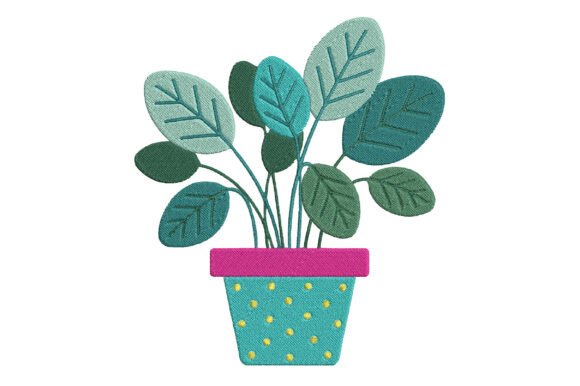 Houseplant Embroidery Design: A Fresh Touch for Small Business Branding