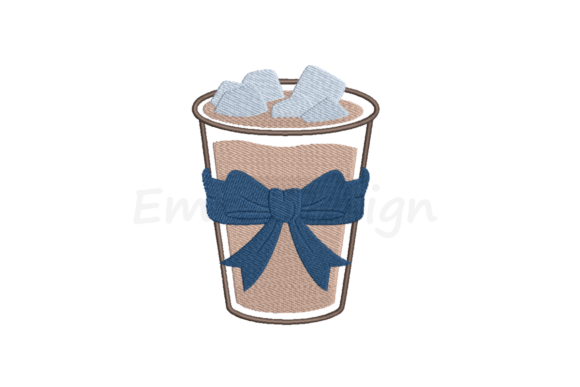 Iced Coffee Embroidery, Summer Drink