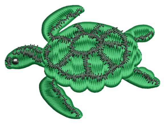 Minimal Sea Turtle Embroidery