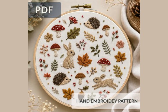 Woodland Embroidery Pattern PDF: A Cozy Seasonal Design for Holiday Crafts